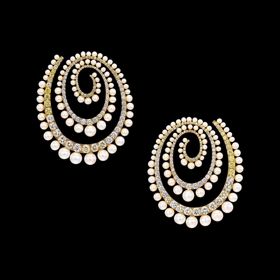 Pearl Vortex Hoop Earrings